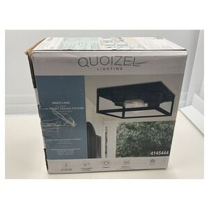 Quoizel Breitling 12"‎ 2-Light Flush Mount Ceiling Fixture Black